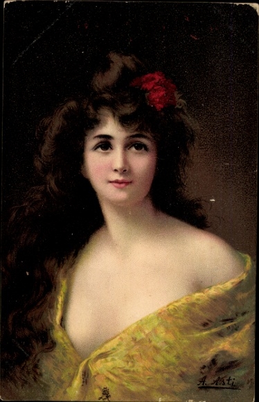 Artist PC Asti, Angelo, woman with flower in her hair