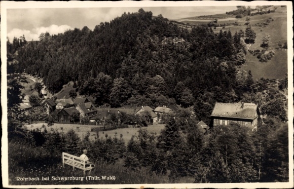 Postcard Rohrbach near Saalfeld (Rudolstadt district) Thuringia, general view