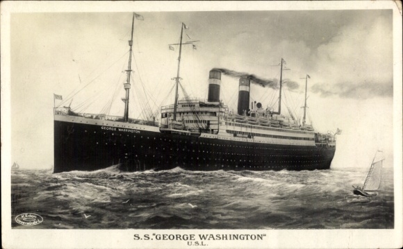 Ak-stoomboot SS George Washington, United States Lines, USL
