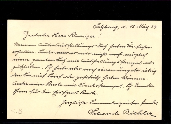 Michel 681 on card to Switzerland, 13.03.1939