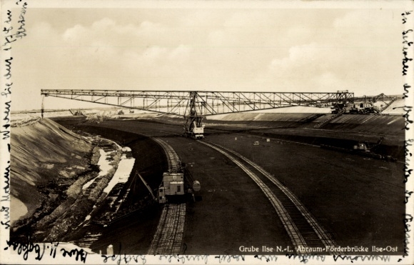 Ak Bückgen Großräschen in der Niederlausitz, Grube Ilse, Abraum Förderbrücke Ilse Ost, Tagebau