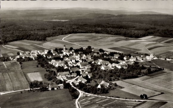 Postcard Bollstadt Amerdingen in Swabia, aerial photograph