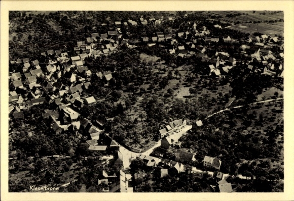 Postcard Kieselbronn in Baden, aerial photograph