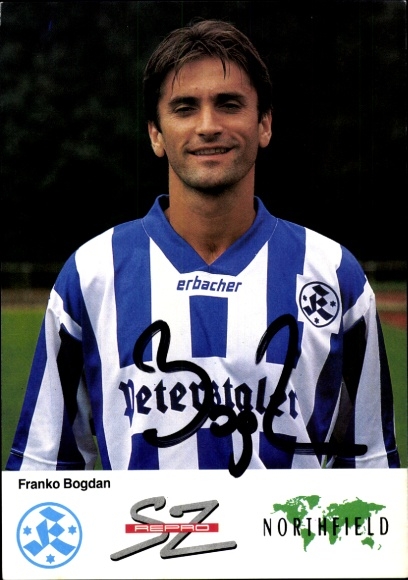 Autograph card footballer Franko Bogdan, Stuttgarter Kickers, autograph