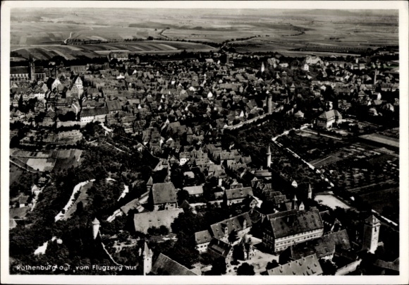 Postcard Rothenburg in Upper Lusatia, aerial view of the city, flights, architecture