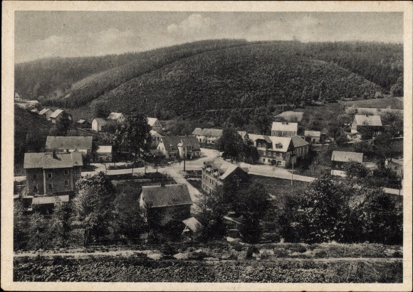 Postcard Niedermöbel Schmiedeberg Dippoldiswalde in the Eastern Ore Mountains, view of the town
