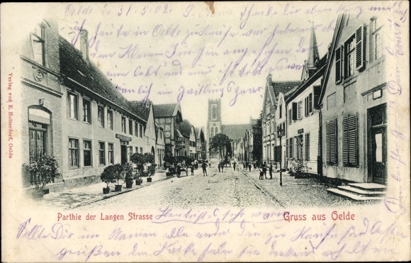 Ak Oelde in Münsterland, deel van de lange straat
