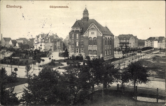 Ak Eilenburg Mulde, Südpromenade, Realgymnasium