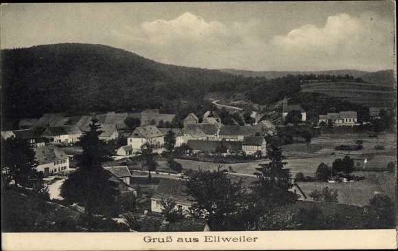 Postcard Ellweiler in the Hunsrück, total view