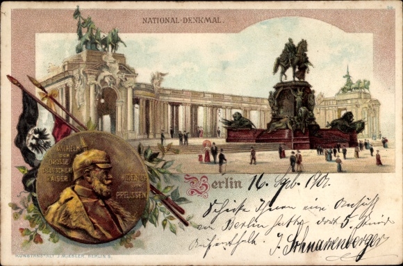 litho Berlijn, Nationaal Monument, Kaiser Wilhelm I.