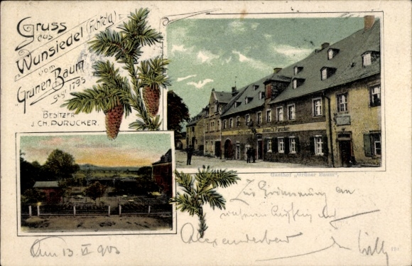 Postcard Wunsiedel in the Fichtelgebirge Upper Franconia, Gasthof Grüner Baum