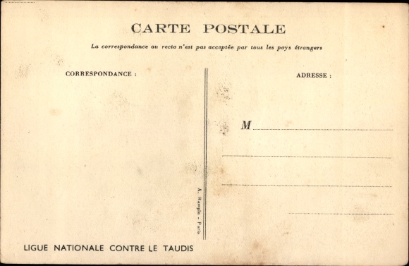 Artist Postcard Poulbot, Franciscque, You&#39;re afraid of spiders, National League against the Slums