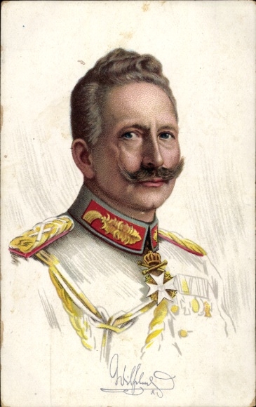 Artist Postcard Kaiser Wilhelm II., Portrait, Hamburg Sacrifice Day 1916 for Army and Navy