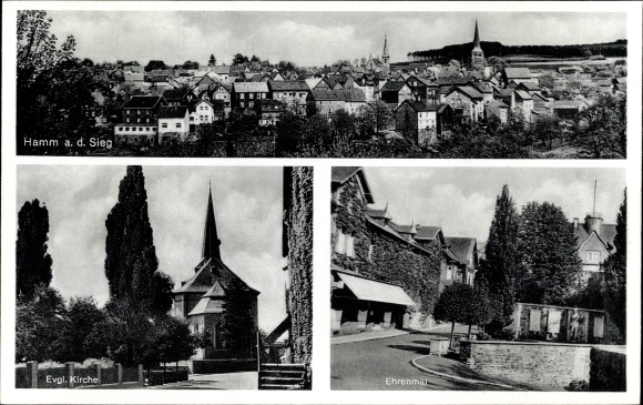 PC Hamm Sieg, locality with Evangl. church, memorial