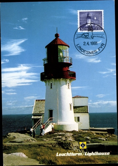 Postcard Lindesnes Norway, lighthouse