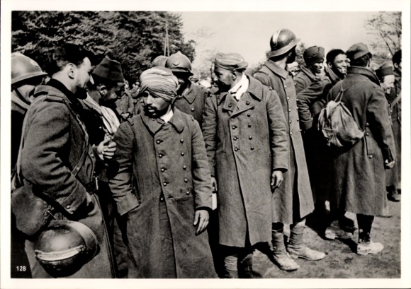 Photo French prisoners of war, colonial fighters, May 1940, WWII