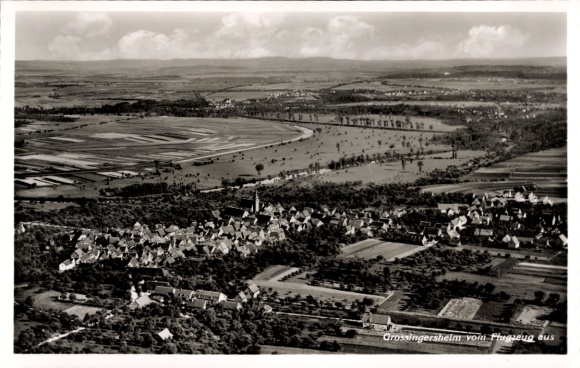 Postcard Großingersheim Ingersheim am Neckar, aerial photograph
