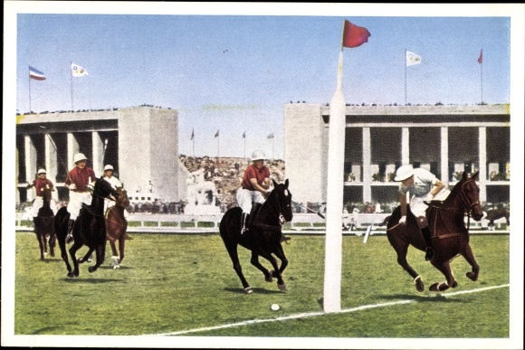 Collection picture Olympia 1936, series 27 No. 5, polo game on the Maifeld, Argentina, Franck coffee