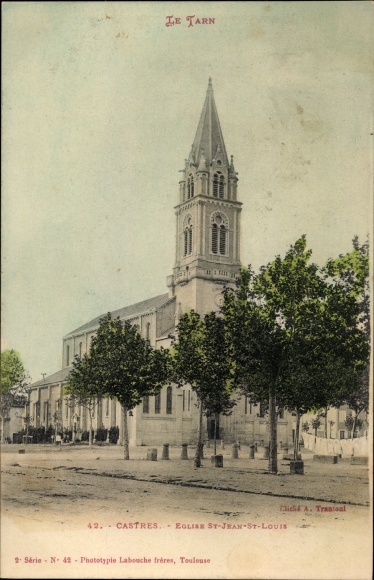 Postcard Castres Tarn, Church of Saint Jean-Saint Louis