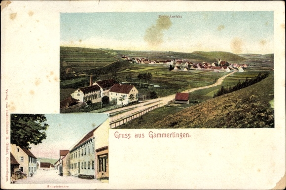 Ak Gammertingen im Kreis Sigmaringen, Panoramaansicht, Hauptstraße
