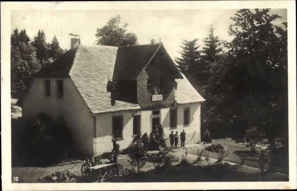 Postcard Schmiedefeld am Rennsteig Thuringia, holiday home and youth hostel Stutenhaus am Adlersberg