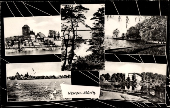 Ak Waren an der Müritz, Ortsansicht, Uferblick