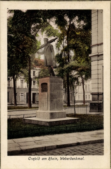 Ak Krefeld am Niederrhein, Weberdenkmal
