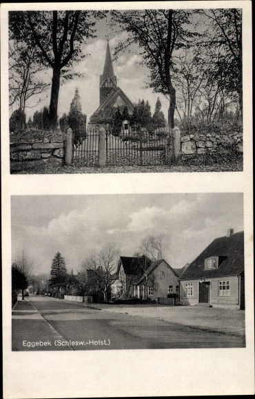Ak Eggebek Kreis Flensburg, Kirche, Straßenansicht