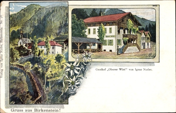 Artist PC Birkenstein Fischbachau in Upper Bavaria, Gasthof Oberer Wirt, owner Ignaz Noder