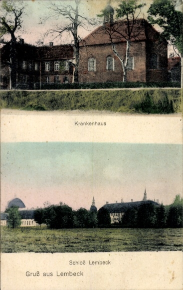 Postcard Lembeck Dorsten in Westphalia, castle, hospital