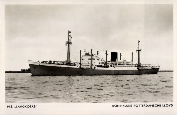 Ak vrachtschip MS Langkoeas, Koninklijke Rotterdamsche Lloyd, KRL