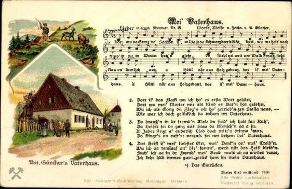 31 individual song cards, Anton Günther