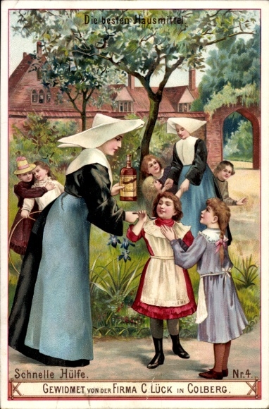 Postcard Kolberg in der Mark, advertising, company C. Lück, home remedies, pharmacist