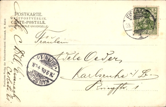 Postcard Lutherstadt Eisenach in Thuringia, Am Hainteich, 24th Stenographers' Day 1905