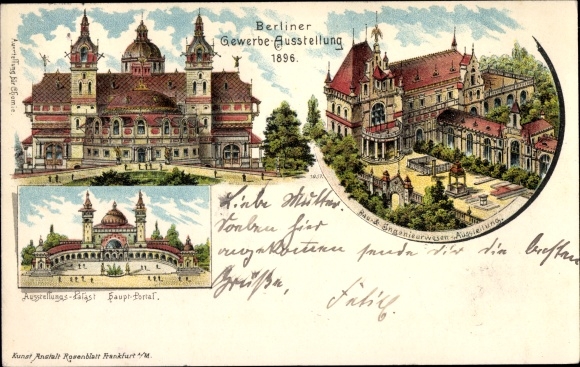 Chromo-Litho Berlin, Trade Exhibition 1896, Building and Engineering Exhibition, Exhibition Palace