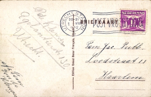 Postcard Utrecht Netherlands, Station Biltstraat, train station, barrier