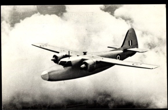 Postcard Belgisches Militärflugzeug, Force Aerienne Belge, Bimotor leger, Percival Pembroke