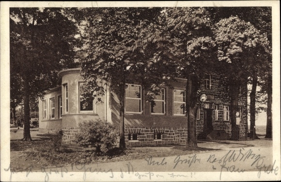 Postcard Heedfeld Schalksmühle in the Sauerland, Inn zur Post, owner PH Spelsberg