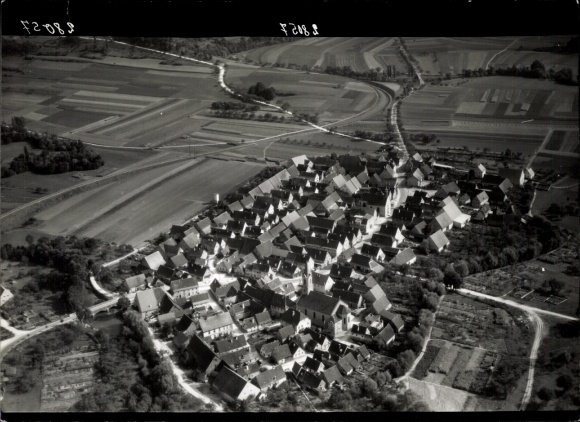 Photo Mainfranken Bavaria, town near Kitzingen, aerial photograph