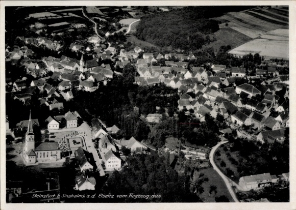 Postcard Steinsfurt Sinsheim in Baden, aerial photograph