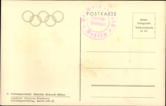 PC Berlin Charlottenburg Westend, Reichssportfeld, Dietrich Eckardt stage