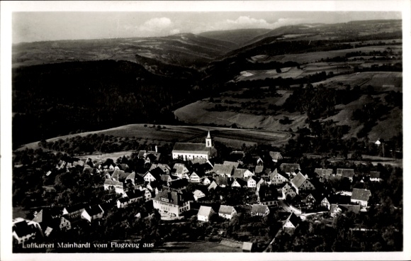 Postcard Mainhardt in Württemberg, aerial photograph