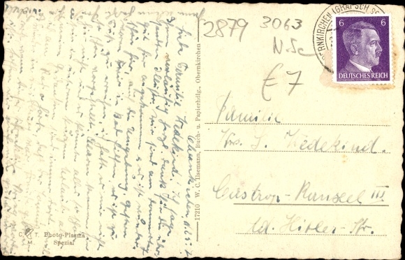 Postcard Obernkirchen in Schaumburg, market square, fountain