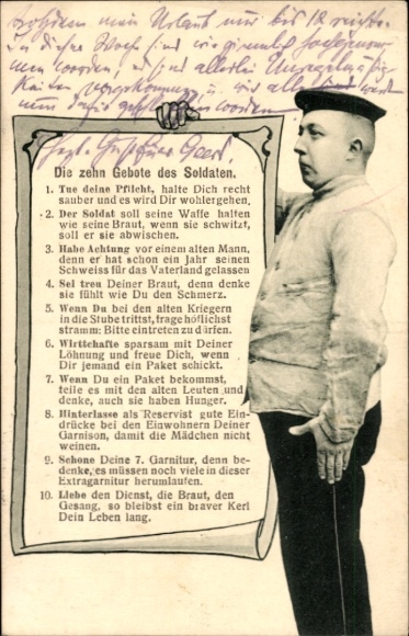 Ak Die zehn Gebote des Soldaten, Humor