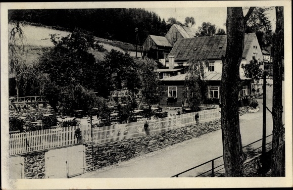 Postcard Schindelbach Großrückerswalde in the Ore Mountains, Gasthof Schindelbachmühle