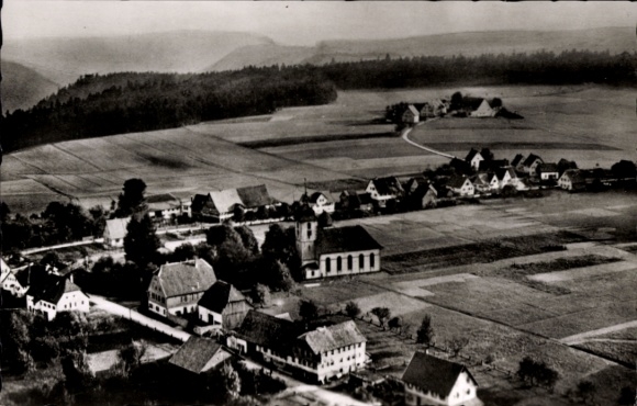 Postcard Schömberg in the Black Forest Württemberg, aerial photograph