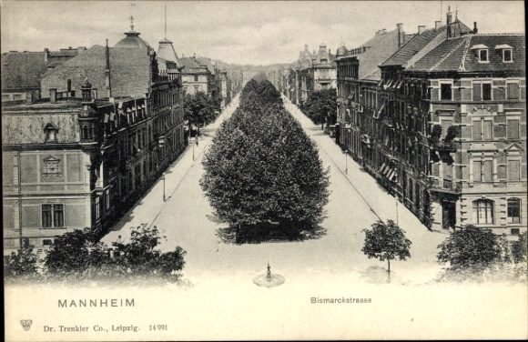 Postcard Mannheim in Baden, Bismarckstraße