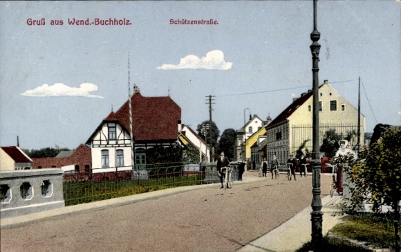 Postcard Wendisch Buchholz Märkisch Buchholz Dahme Spreewald, Schützenstraße