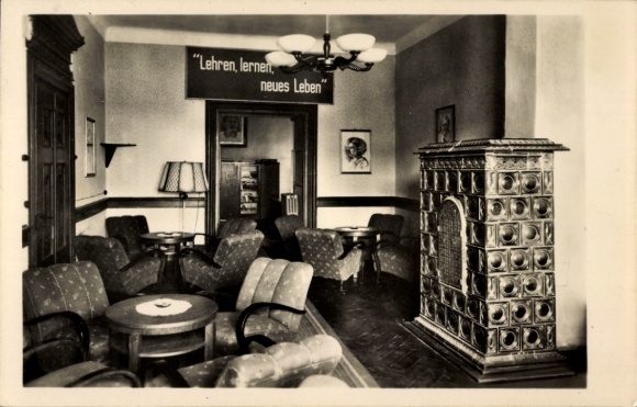 Postcard Lengenfeld unterm Stein Eichsfeld Thuringia, "Teaching, learning, new life", cozy room,