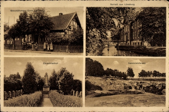 Postcard Essenrode apprenticeship in Lower Saxony, Lüneburg Castle, commercial building, sandstone rocks